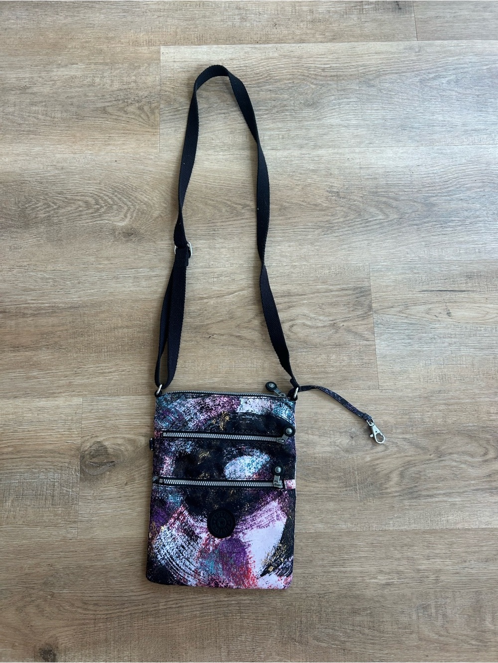 Crossbody Shoulder Bag - Multicolor Abstract Print